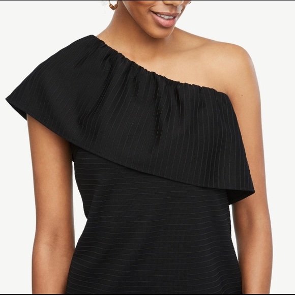 Ann Taylor Tops - Ann Taylor Black One Shoulder Top - M